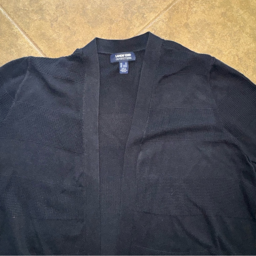 GUC - Lands End Black Texture Drape Cardigan